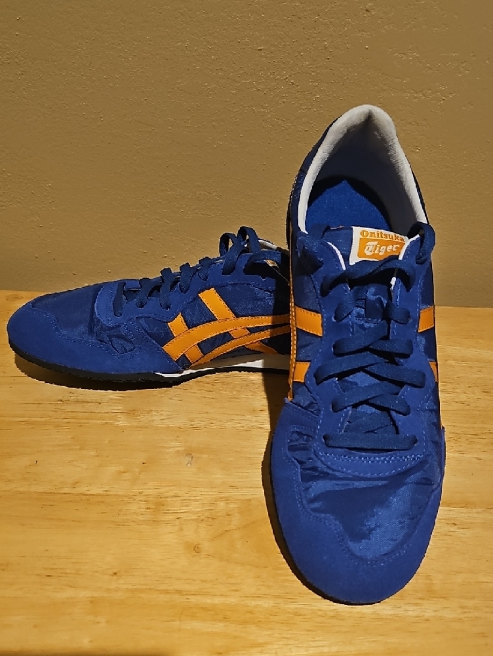 Onitsuka Tiger by Asics Blue with Orange Stripe Athletic Sneakers - Picture 2 of 4
